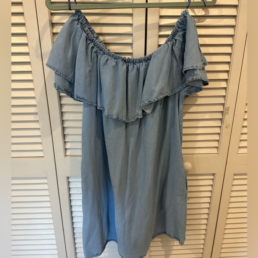 Off the shoulder blue Zara mini dress